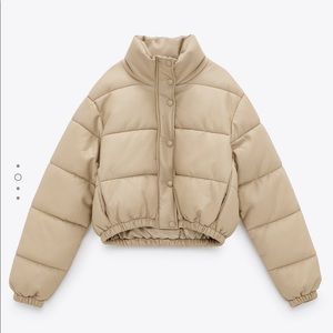 NWT Zara Faux Leather Padded Jacket